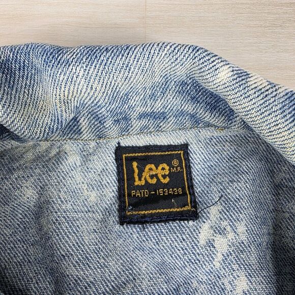 Vintage‎ Lee Acid Wash Denim Trucker Jacket PATD 153438 Blue USA Size Medium - Picture 4 of 9